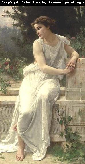 Guillaume Seignac Jeune femme de Pompei sur une terrasse.